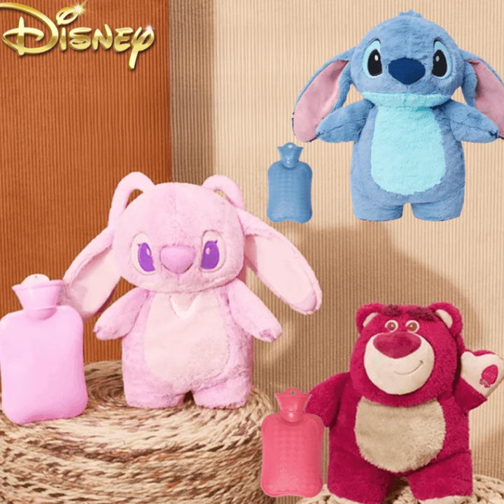 Genuine Disney Stitch Angel Lotso Plush Hand Warm Bottle Hot Water Bottles  Winter Portable Warm Hand Bag Toys Christmas Gift